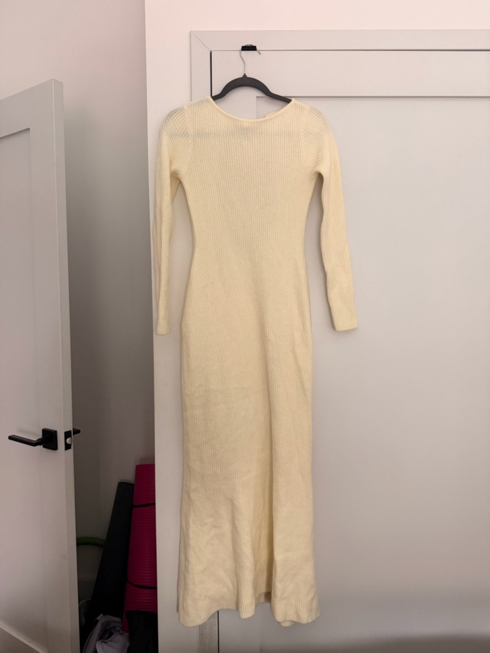 Meshki Long Sleeve Ribbed Maxi Dress in Cream - Picture 3 of 4